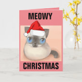ねこちゃんのクリスマスカード カード (黄色い花)