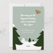 ねこちゃんのクリスマス フラット ホリデー カード「ハッピー・ミャウ・イヤー」 シーズンカード (裏面)