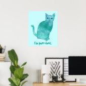 ねこちゃんのブルーグリーンアブストラクトポスター ポスター (ホームオフィス)