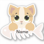 ねこちゃん ダイカット ステッカー シール (正面)