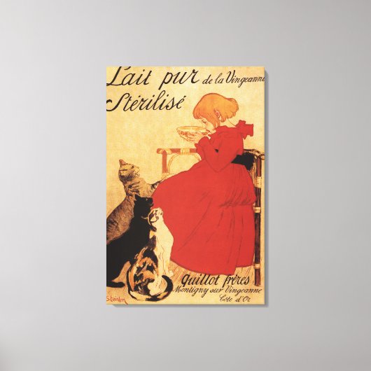 ねことヴィンゲアン・ミルク・ガール キャンバスプリント (正面)