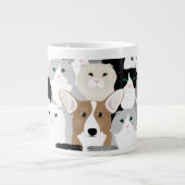ねこと犬のマグ ジャンボコーヒーマグカップ (正面)