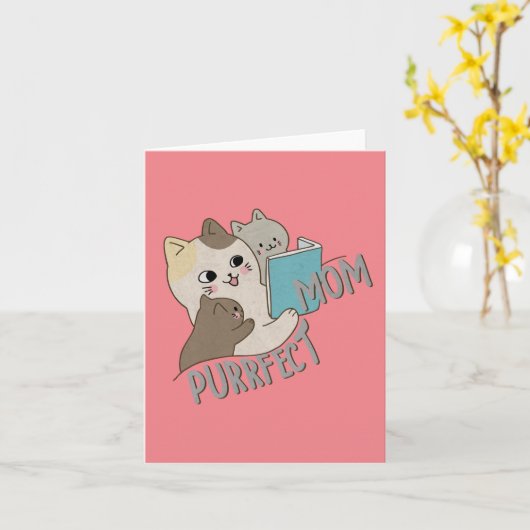 ねこなママ カード (黄色い花)