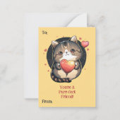 ねこにぴったりな友達 バレンタインカード ノートカード (正面)