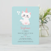 ねこにぴったりな日 お誕生日会のご招待 招待状 (スタンド正面)