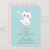 ねこにぴったりな日 誕生日招待状 招待状 (正面/裏面)