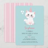 ねこにぴったりな誕生日おめでとう 招待状 (正面/裏面)