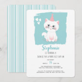 ねこにぴったりな誕生日 招待状 (正面/裏面)