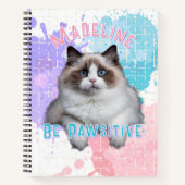 ねこにポジティブなバックトゥスクールスパイラルノートブック ノートブック (正面)