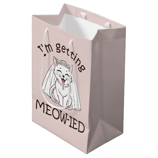 ねこに夢中！ ミディアムペーパーバッグ (正面アングル)