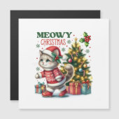 ねこねこクリスマスカード マグネット招待状 (正面/裏面)