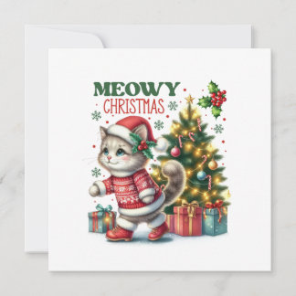ねこねこクリスマスカード 招待状