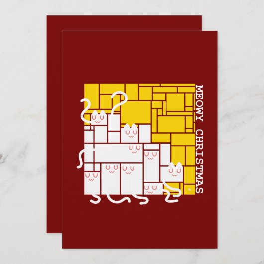 ねこねこクリスマススクエアキャッツ 招待状 (正面/裏面)