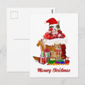 ねこねこクリスマスネコのホリデー ポストカード (正面/裏面)