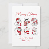 ねこねこクリスマス かわいい猫のクリスマス シーズンカード (正面)