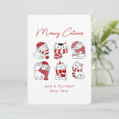 ねこねこクリスマス かわいい猫のクリスマス シーズンカード (スタンド正面)