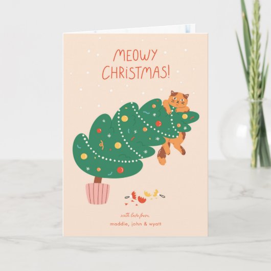 ねこねこクリスマス - イタズラなネコの楽しみ シーズンカード (正面)