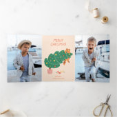 ねこねこクリスマス - イタズラなネコの楽しみ 三つ折りクリスマスカード (内部)