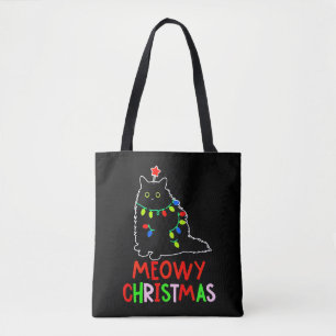 ねこねこクリスマス イルミネーション 黒猫パジャマ トートバッグ