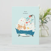 ねこねこクリスマス キティキャットバブルバス サンキューカード (スタンド正面)