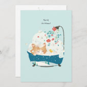 ねこねこクリスマス キティー猫バブルバス サンキューカード (正面/裏面)