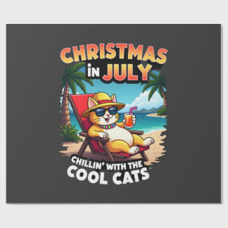 ねこねこクリスマス サマー クリスマス・イン・ジュライ チル アウト クール キャット ラッピングペーパー