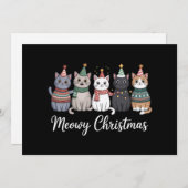 ねこねこクリスマス ハッピーニャー年 ネコ好きのXmas シーズンカード (正面/裏面)