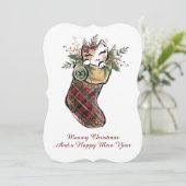 ねこねこクリスマス フラット ホリデー カード (スタンド正面)