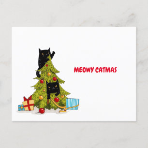 ねこねこクリスマス ブラックユーモアねこ クリスマスカード ポストカード
