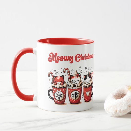 ねこねこクリスマス マグカップ (ドーナツ)