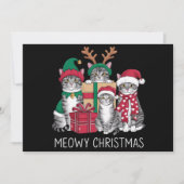 ねこねこクリスマス 猫 Xmas 面白い 猫好き シーズンカード (正面)