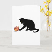 ねこねこクリスマス 面白い猫 カード (黄色い花)