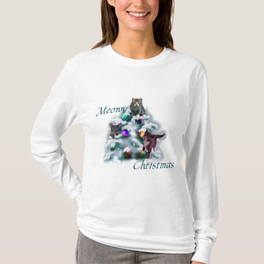 ねこねこクリスマス Tシャツ (正面)