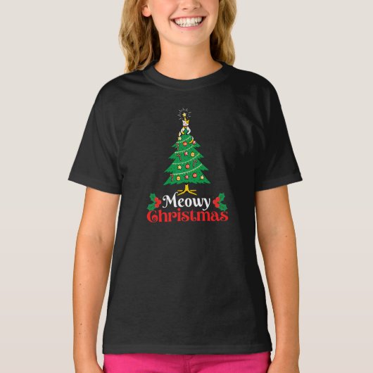 ねこねこクリスマスTシャツ Tシャツ (正面)