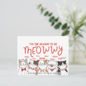 ねこねこシーズン | 面白いホリデーグリーティング ポストカード (スタンド正面)