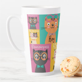 ねこはミームと言おもしろいう カフェラテマグ