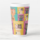 ねこはミームと言おもしろいう カフェラテマグ (正面)