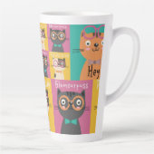 ねこはミームと言おもしろいう カフェラテマグ (右)