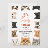 ねこぱーち 5歳の誕生日 | オーダーメイド 誕生日子供 サンキューカード (正面)