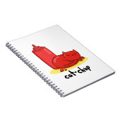 ねこぷん 面白い 赤いケチャップ ネコのダジャレ ノートブック (右側)