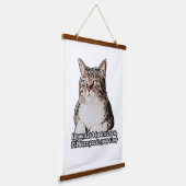 ねこや子猫の飼い主のための不機嫌な猫ミーム 吊り下げ型タペストリー (傾斜あり)