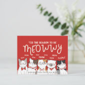 ねこらしい季節 | 面白いホリデーグリーティング ポストカード (スタンド正面)