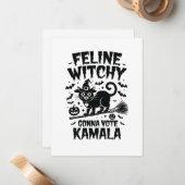 ねこウィッチ 今年はカマラに投票 ハロウィン ノートカード (正面/裏面インサイチュ)