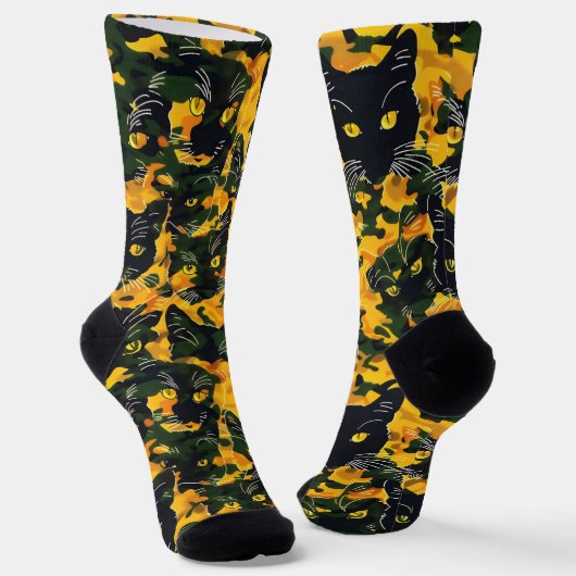 ねこオレンジ色 ソックス (傾斜あり)