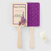 ねこケーキ紫の誕生日 ハンドファン (正面&裏面)