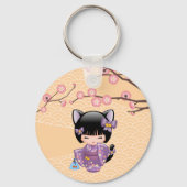 ねこコケシ人形 – 猫耳ゲイザーガール キーホルダー (正面)
