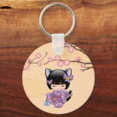 ねこコケシ人形 – 猫耳ゲイザーガール キーホルダー (正面)