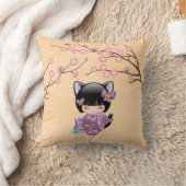 ねこコケシ人形 – 猫耳ゲイザーガール クッション (ブランケット)