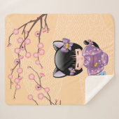 ねこコケシ人形 – 猫耳ゲイザーガール シェルパブランケット (正面(横))