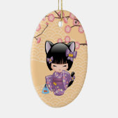 ねこコケシ人形 – 猫耳ゲイザーガール セラミックオーナメント (右)